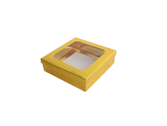 Gift Biscuit Paper Box Square 20x20x5cm XPP237 Gold