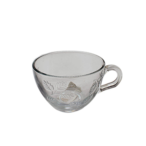 Pasabahce Glass Tea Cup Clear With Leaf Design 150m 40176