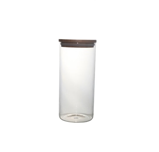 Aqua Glass Canister 1.3L Bamboo Lid 27117