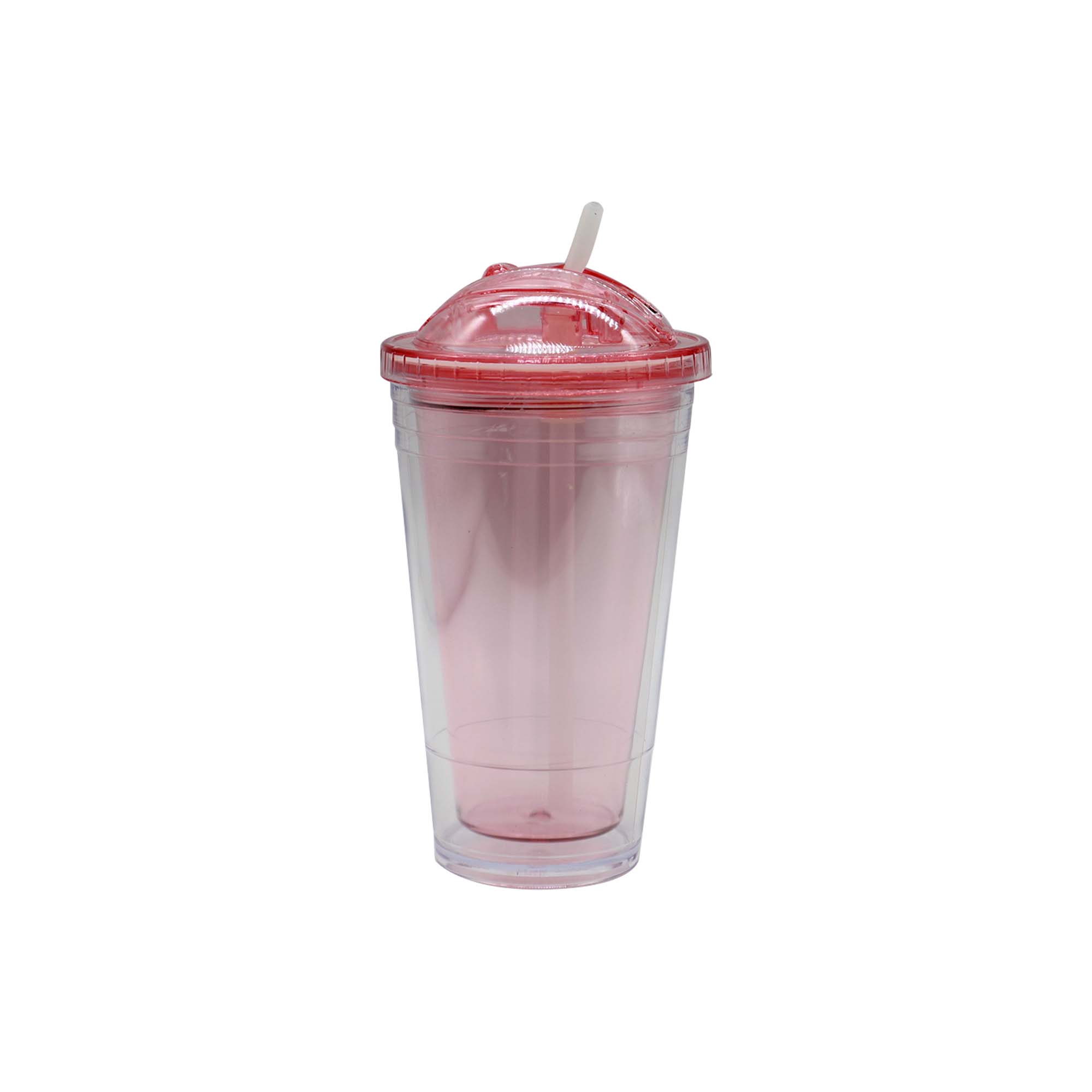 Acrylic Smoothie Tumbler 450ml with Straw Double Wall Love 37052