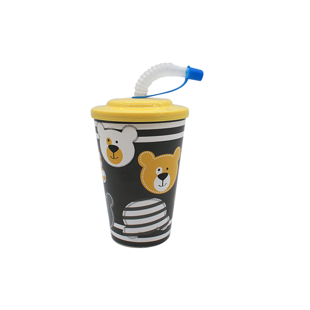 Titiz Plastic Kiddies Cute Smoothie Cup with Lid and straw 400ml AP9127
