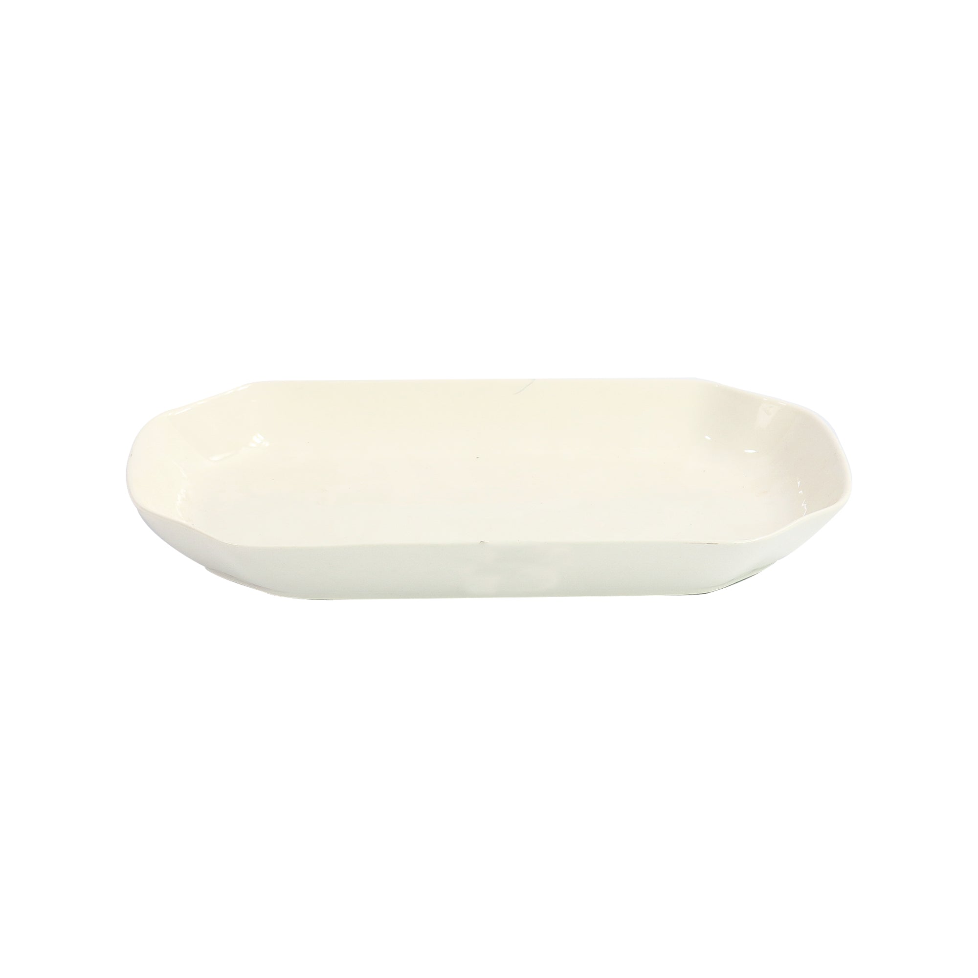 Ceramic Rectangular Platter Dish White 30cm