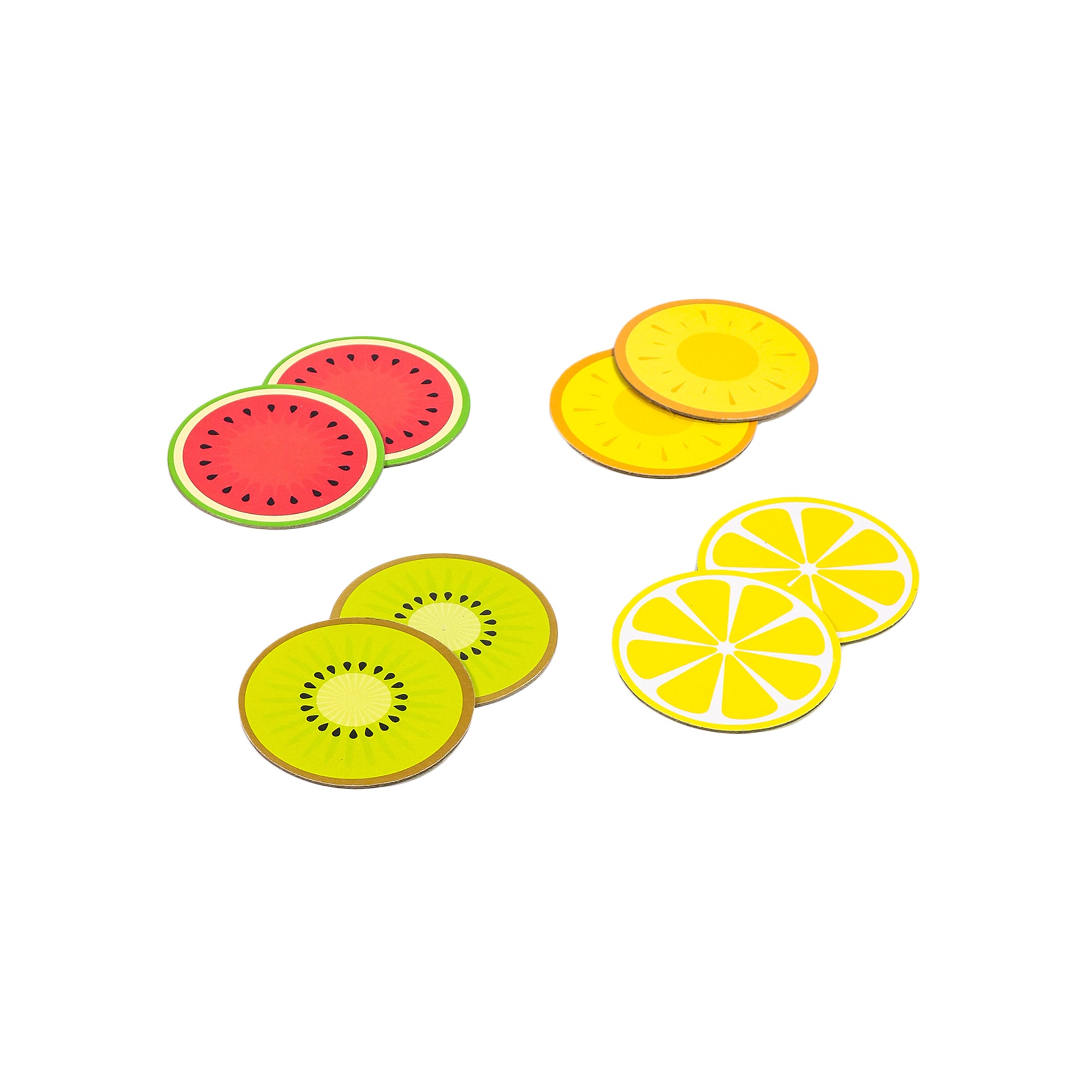 Coaster Set 8pc Mdf Fruit Asstd Hs