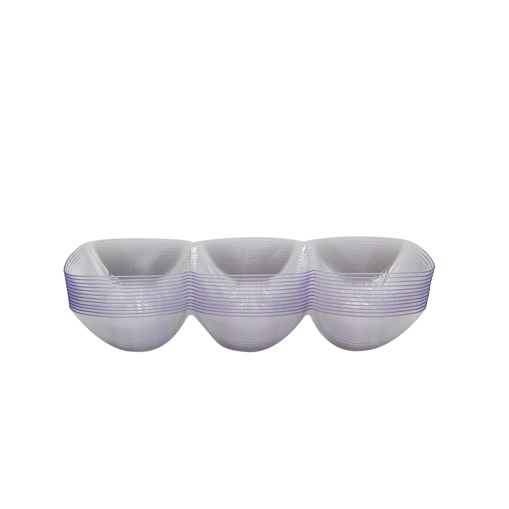 Acrylic Mini Dessert Cup Container 3 Division 12pc Plastic