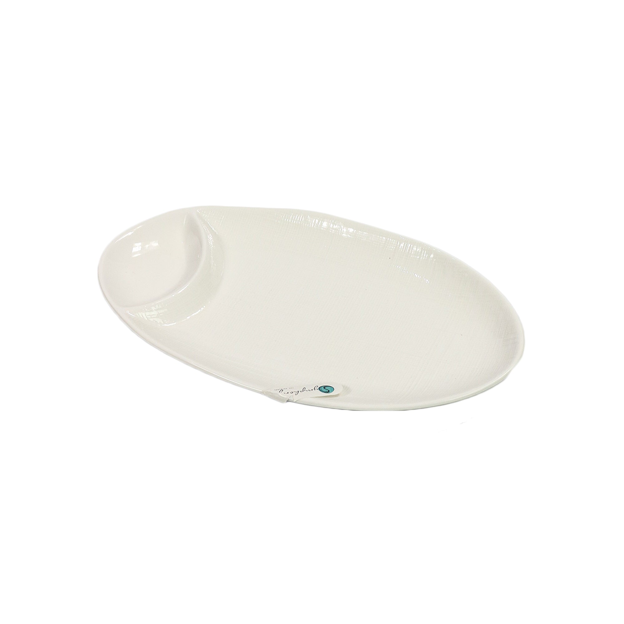 Ceramic Serving Platter Oval Linen 28x16cm SGN2080