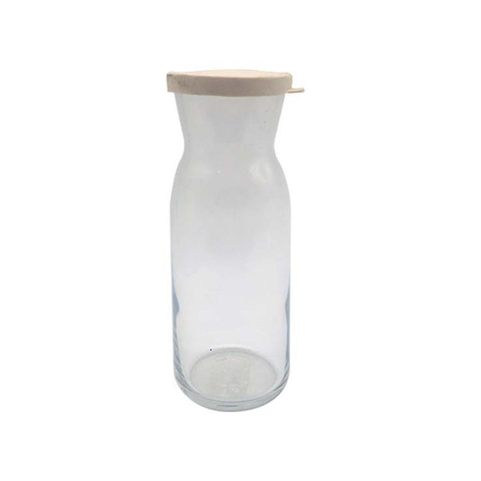 LAV Glass Carafe 500ml Water Jug Bottle with white rubber Lid SGN1850