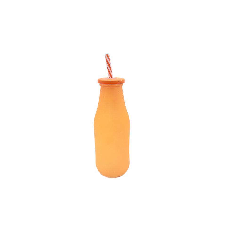 Mason Glass Bottle 420ml Orange  - Water/Milkshake Bottle 420ml MCH375
