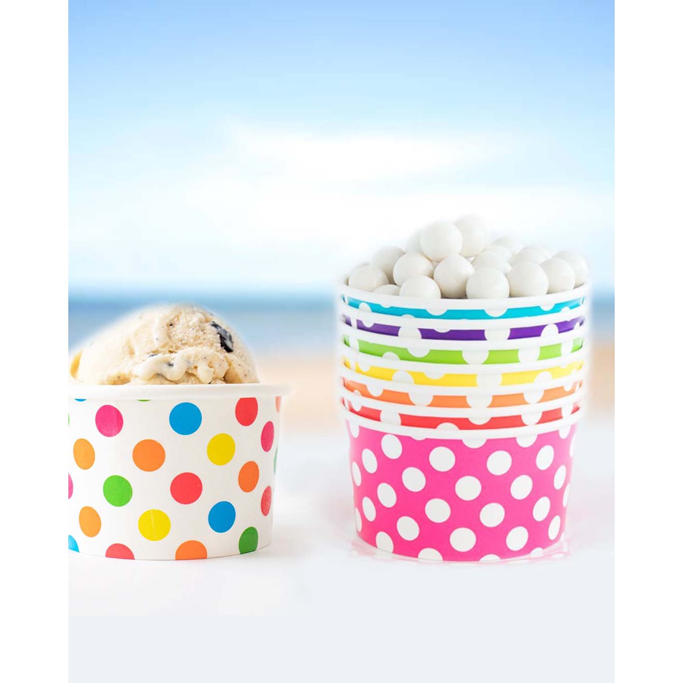 Colored ice cream clearance cups