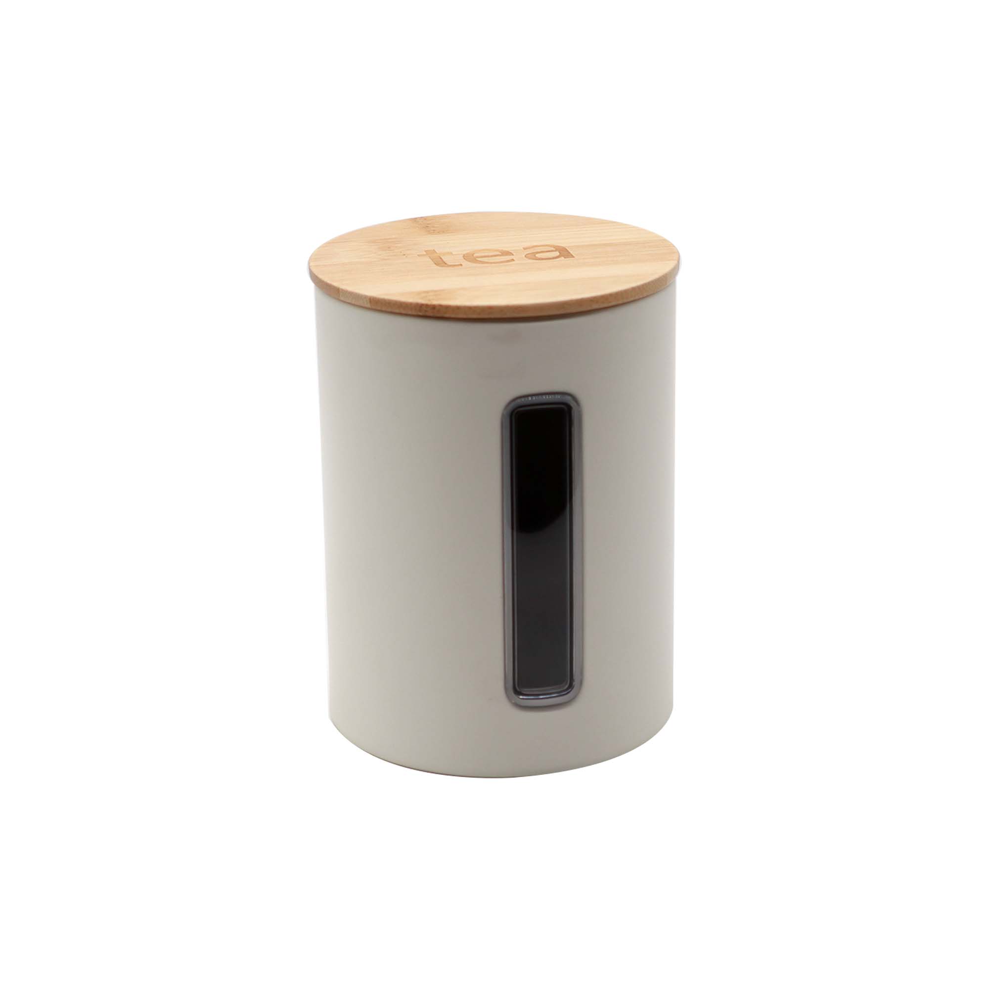 Canister Cream with Bamboo Lid Tea