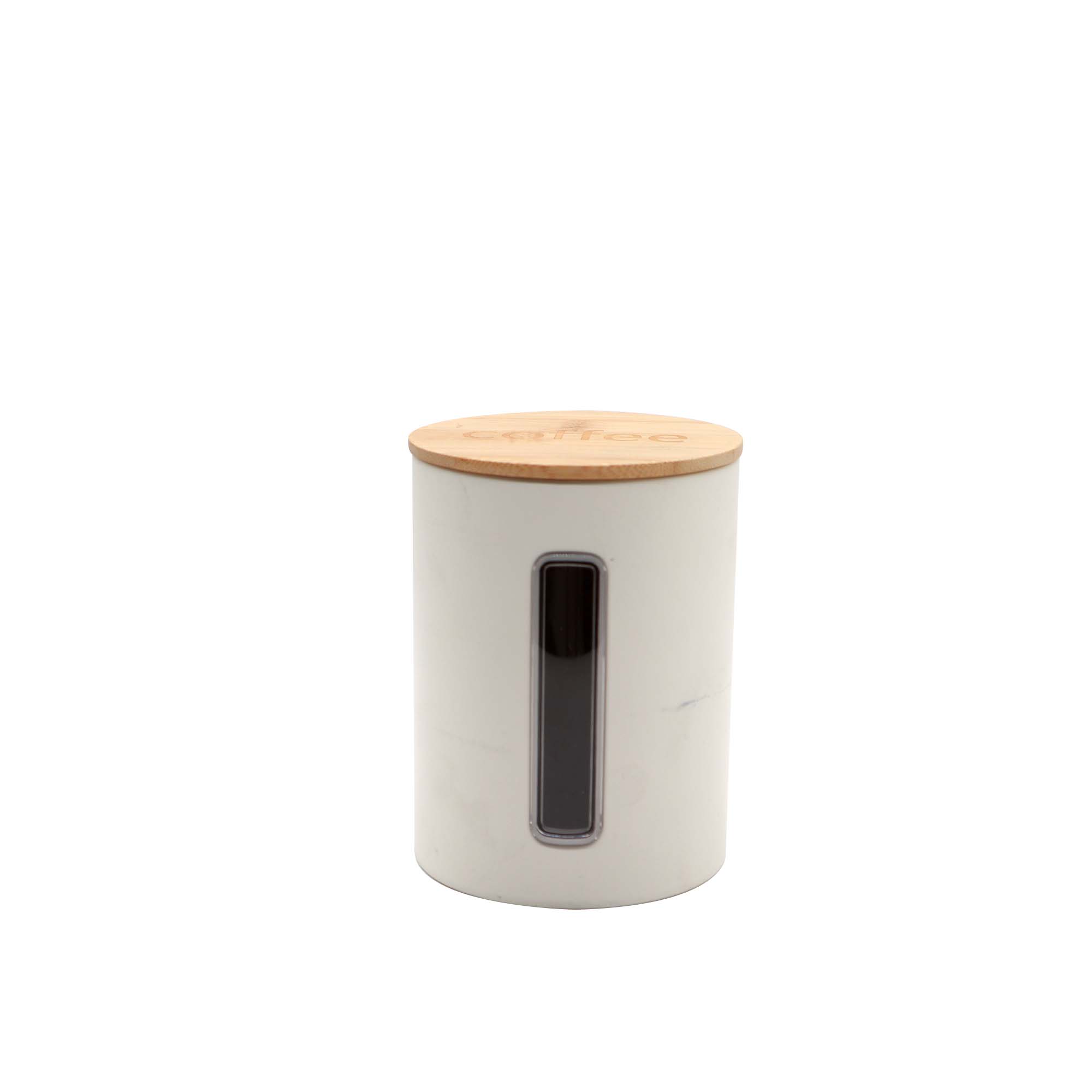 Canister Cream with Bamboo Lid Coffee