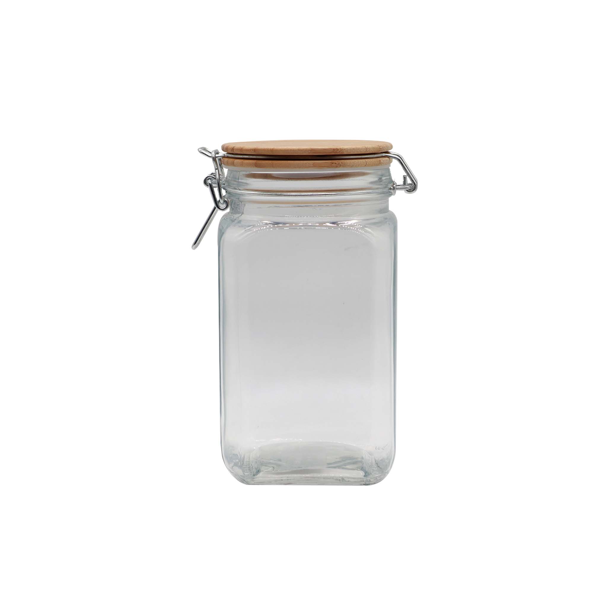 Glass Canister Jar 1250ml with Swing Top Bamboo Lid