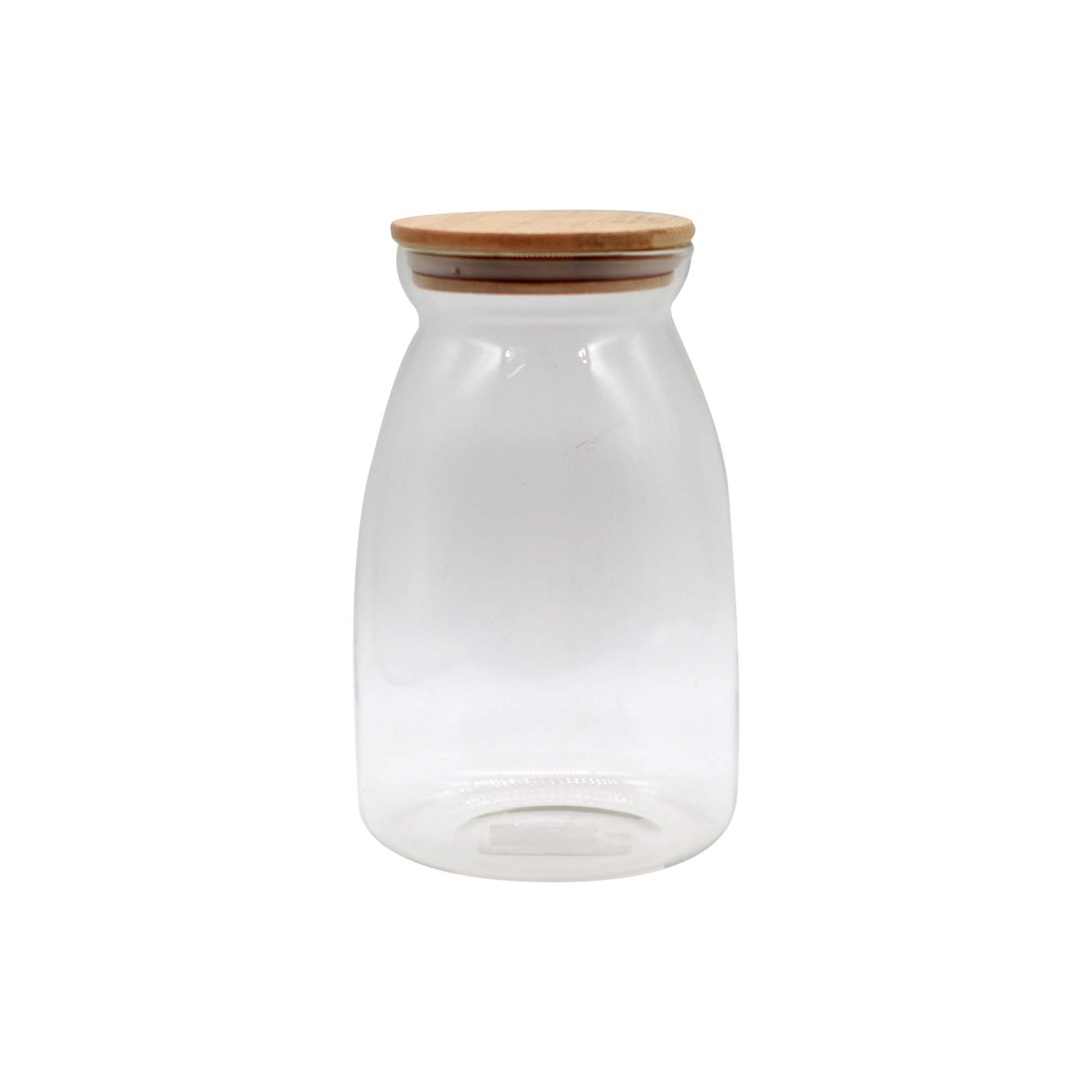 Glass Canister 1.8L Belly with Bamboo Lid
