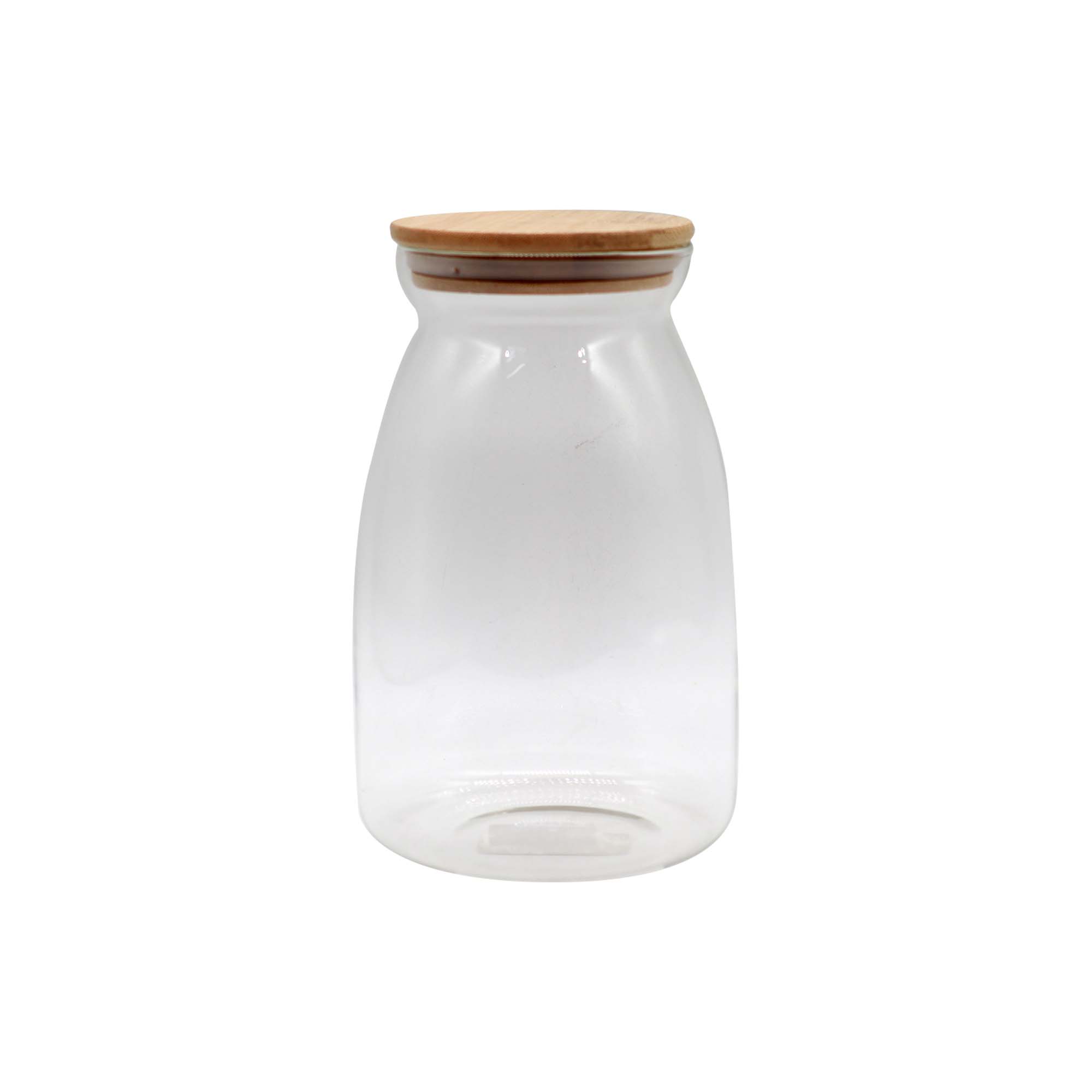 Glass Canister 1L Belly with Bamboo Lid