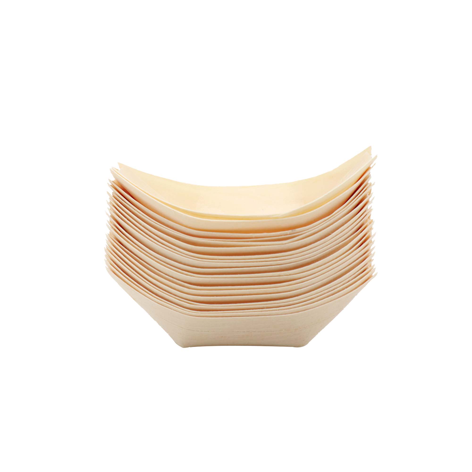 Bamboo Serving Boat Tray Disposable 21x10cm 20pack