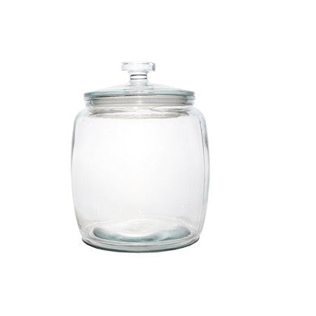 Aqua Canister Glass Belly Jar Lid 8.4L 27582