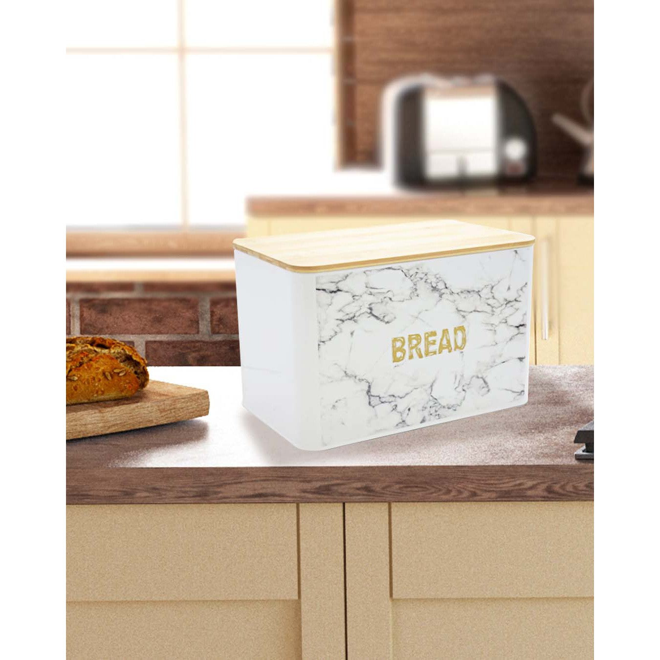 Aqua Bread Bin Marble Gold Decal Bread 26494