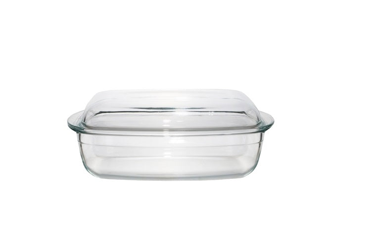 Aqua Casserole Glass Rectangle with Lid 6.5L 10385