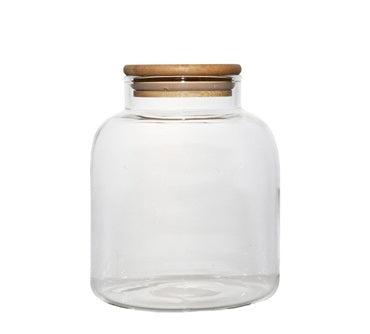 Glass Canister 1.2L Round with Bamboo Lid 27048