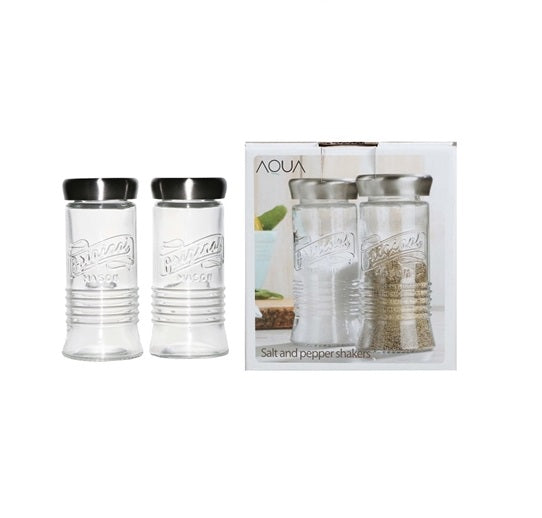 Aqua Glass Salt and Pepper Shaker 150ml Condiment Set 26050
