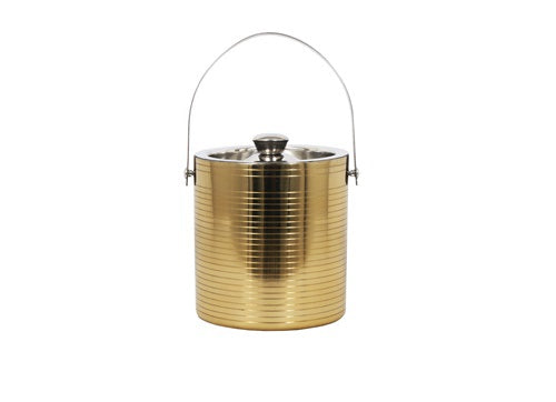 Ice Bucket Stainless Steel Gold with handle & Lid