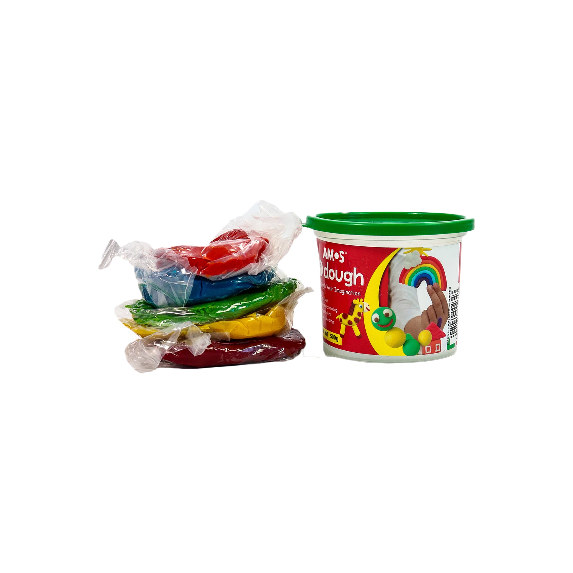 Teddy Amos Kids Play Dough 5-Colors Set 500g