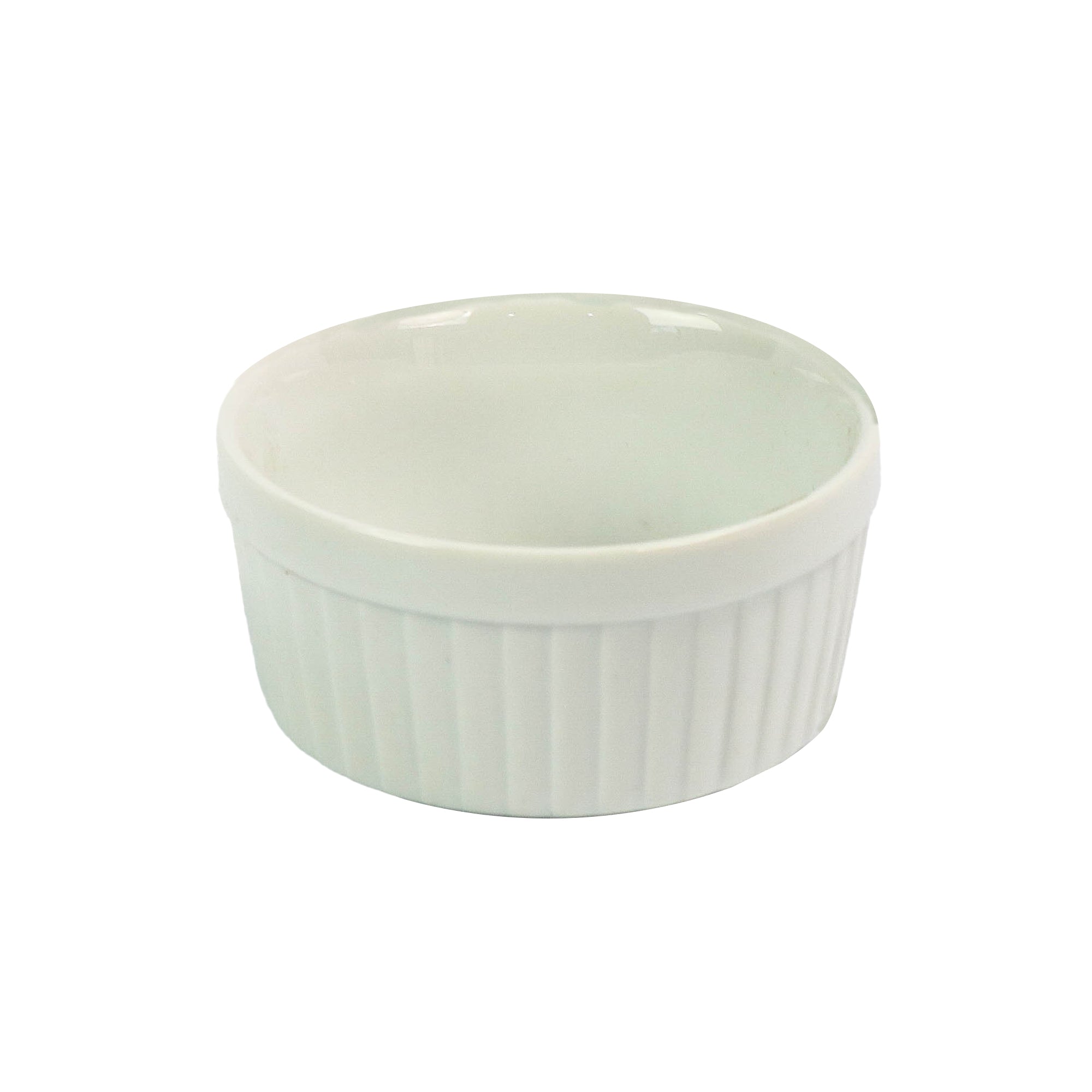 Ramekin Ceramic Ribbed 10inch 5cmx10cm White Baking Round Bowl