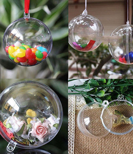 Acrylic Clear Plastic Ball Bubble Ornaments Assorted