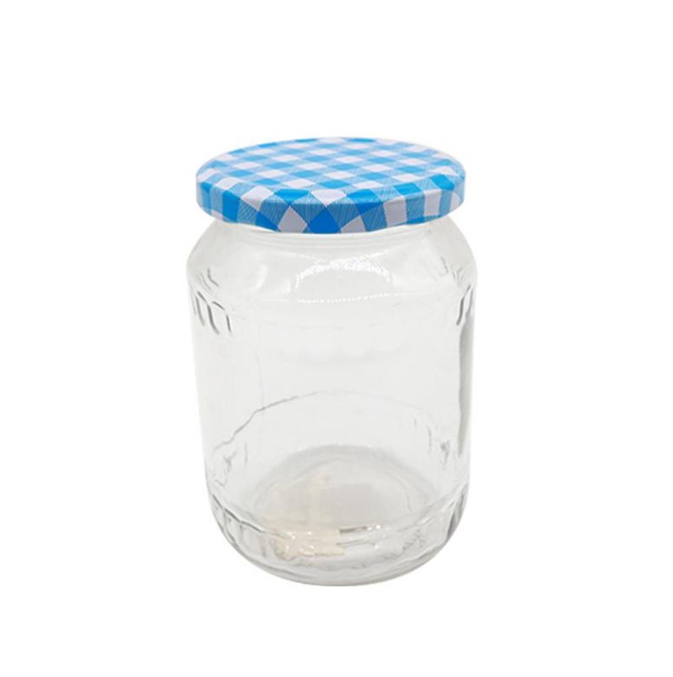 Glass Jar Storage Check Lid 9cmx13.5cm