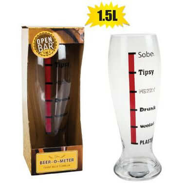 Giant Glass Drinking Tumbler 1.5L Drinking-O-Meter