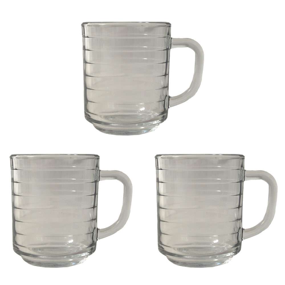 Glass Coffee Mug 245ml Clear 3pack