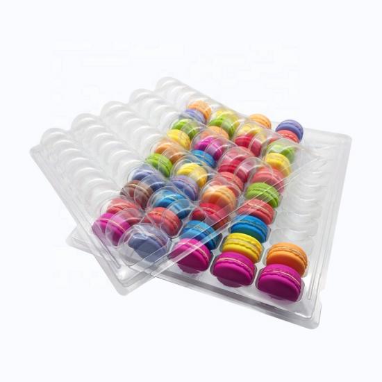 Macaron Container Tray PET 26.5x22.2cm 35-Slots Grid