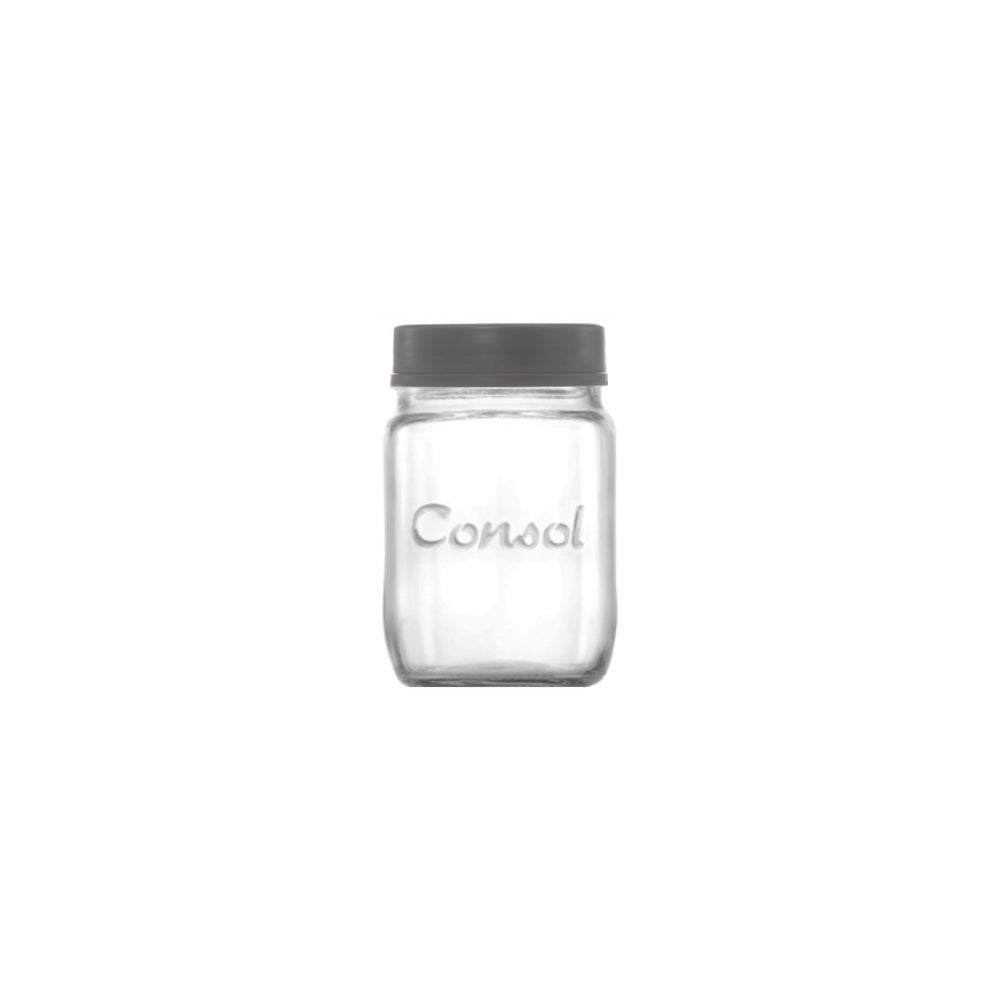 Consol 1L Glass Jar with Dark Wood Lid 10144