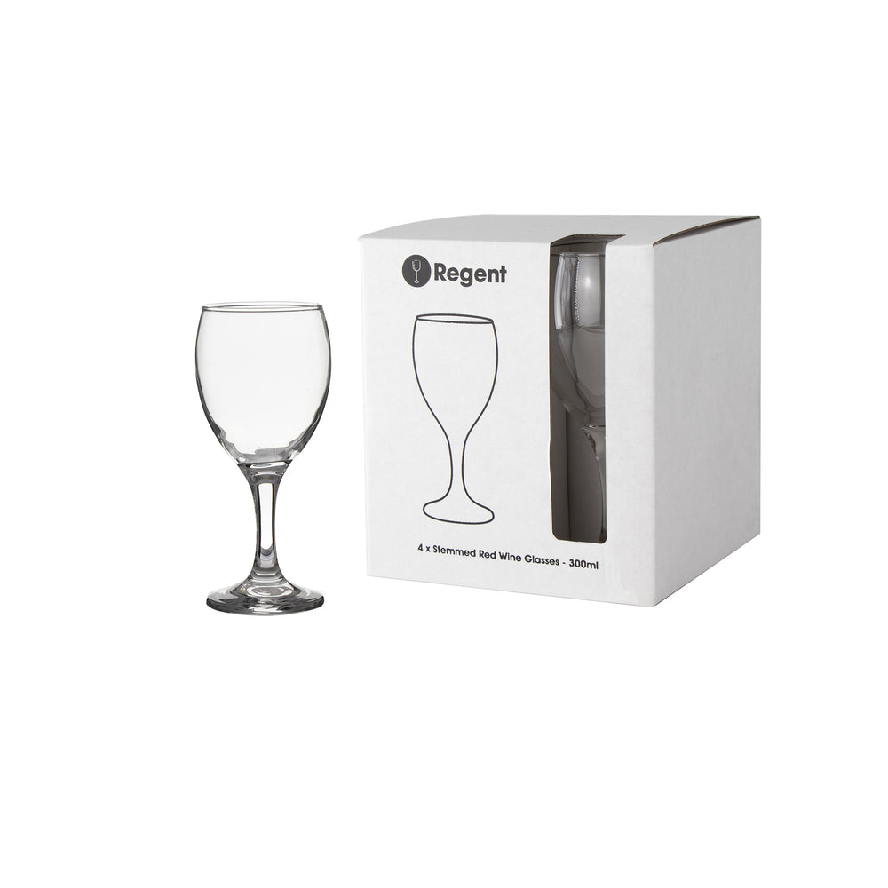 Regent Glass Tumbler 300ml Red Wine Stemmed 4pack 10401