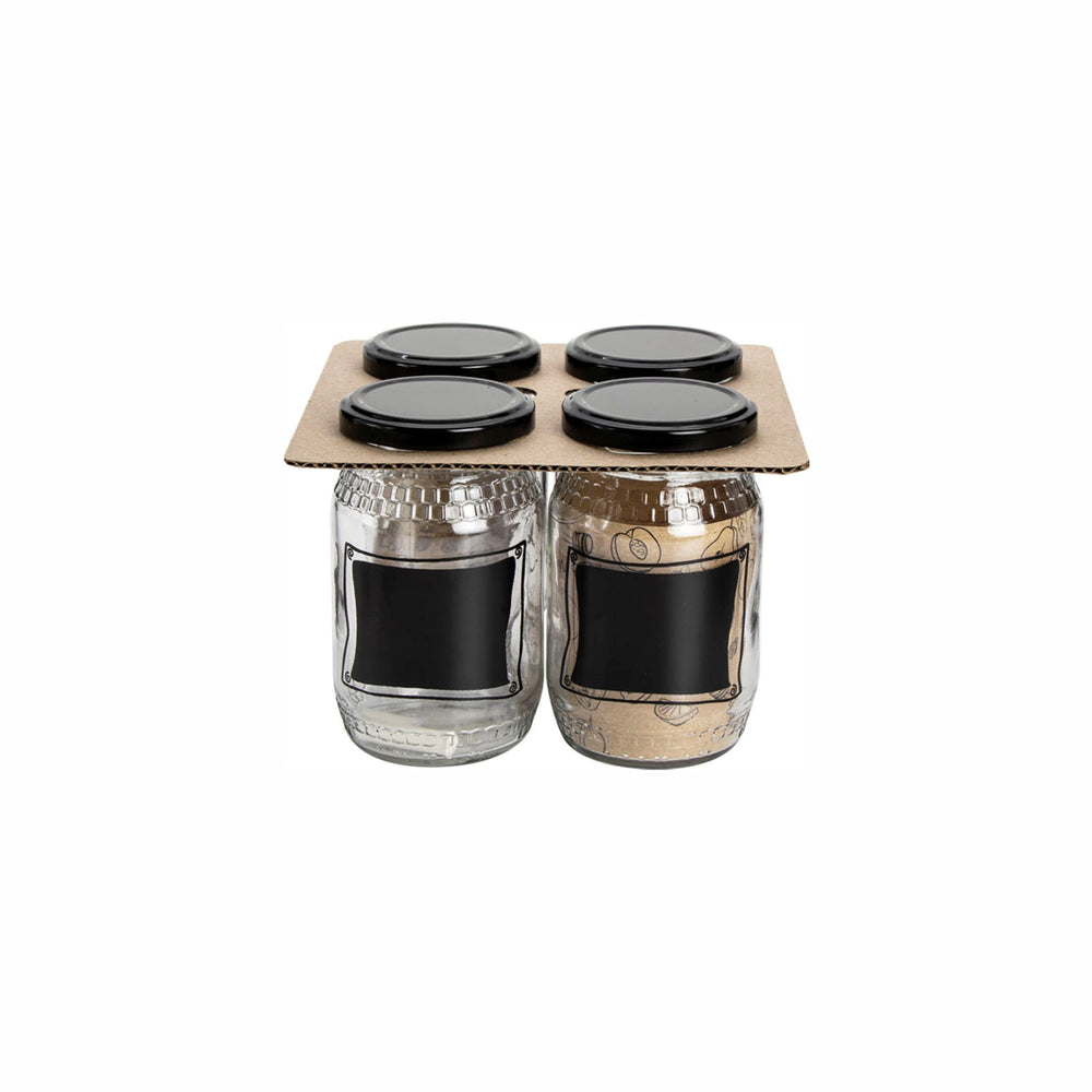 Regent Glass Honey Jar 352ml with Chalkboard Notes 4pack 10502