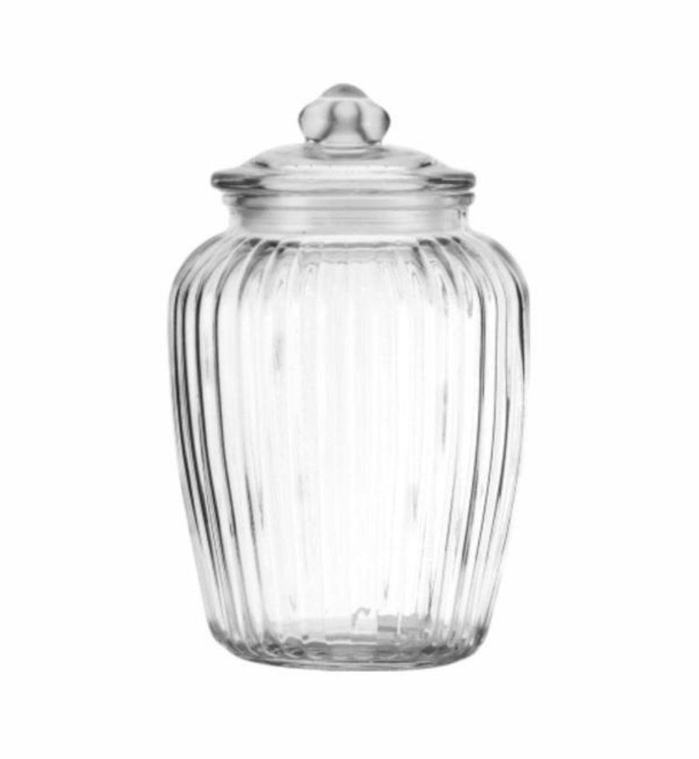 Regent Canister 2.35L Round with Glass Lid Ribbed 11322