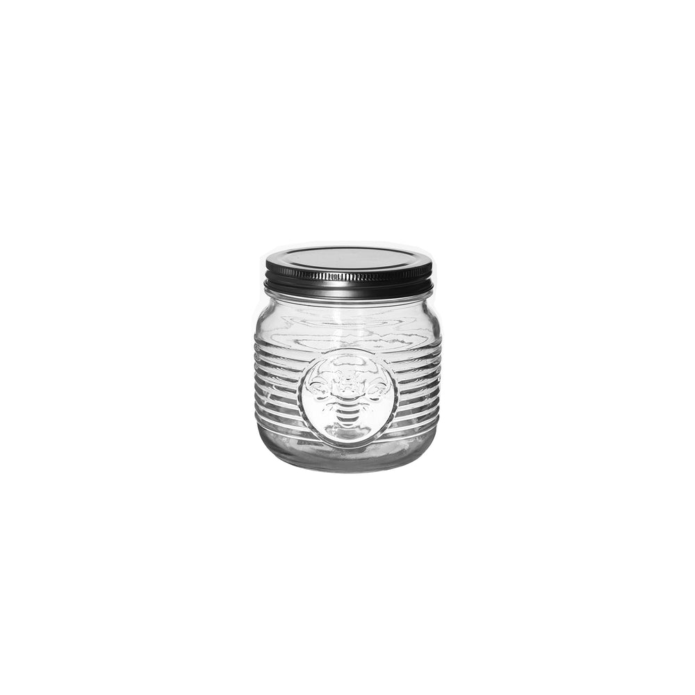 Regent Round Bee Glass Canister Embossed 750ml 11323