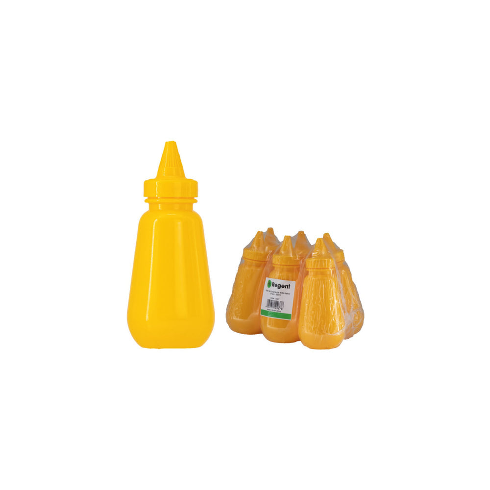Regent Squeeze Sauce Bottle 250ml Plastic Tear Drop Yellow 6 Pack 12037