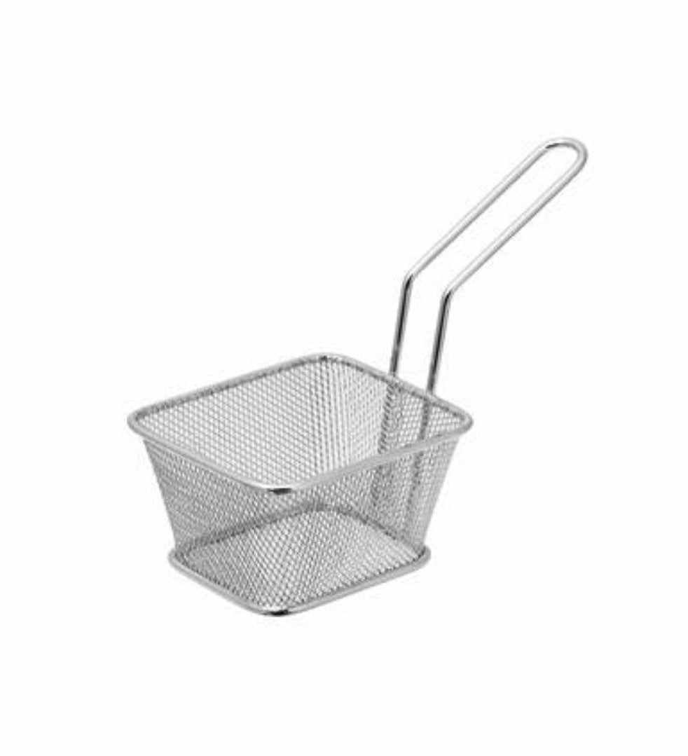 Regent Chip Fryer Serving Basket Chrome with Handle 14037