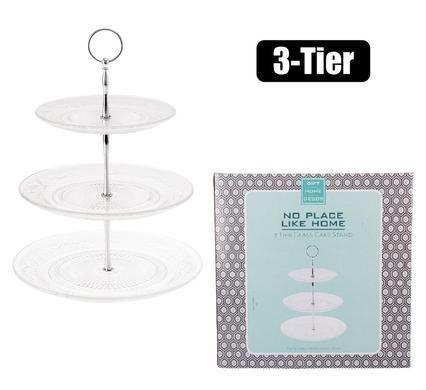 Patisserie Cake Server Stand 3-Tier Glass