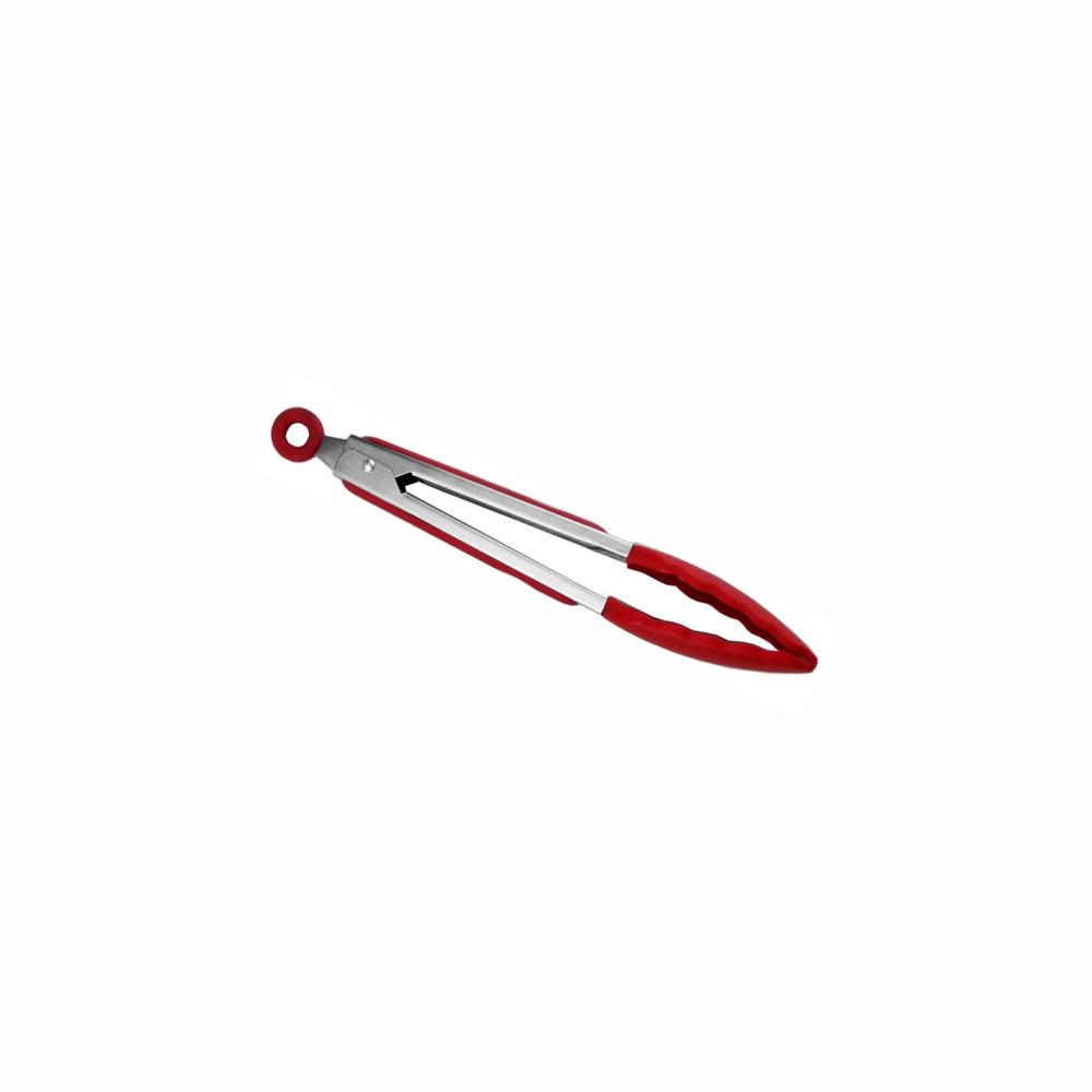 Regent Kitchen Food Tongs Stainelss Steel Stainless Steel with Red Silicone Tips 275x35x40mm 21146