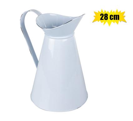 Enamel Water Pitcher 28cm High White