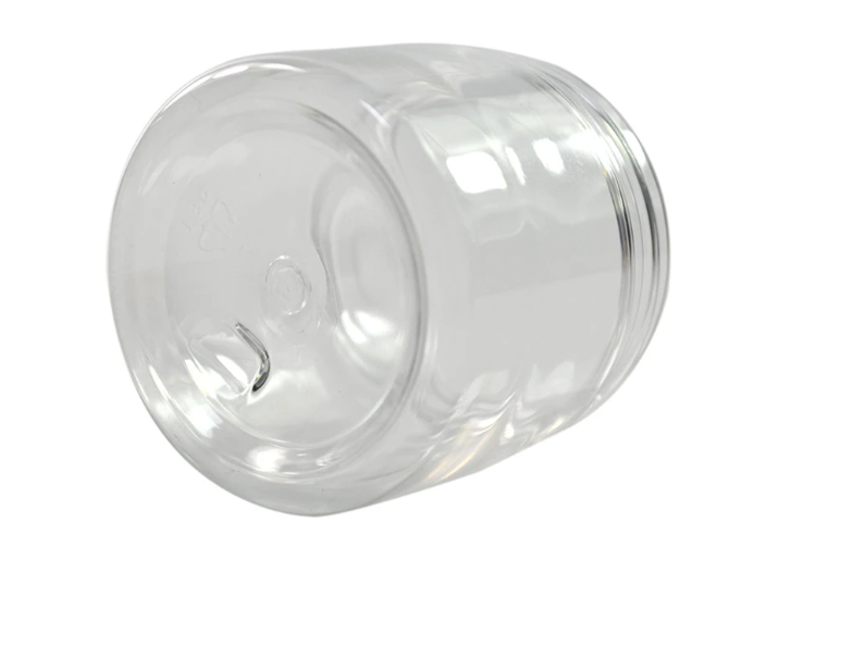 Cosmetic PET Plastic Jar with Aluminium Screw Silver Lid