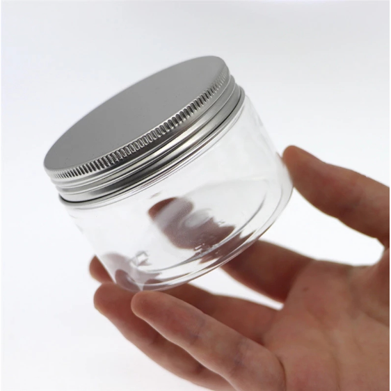 PET Plastic Jar with Aluminium Screw on Lid