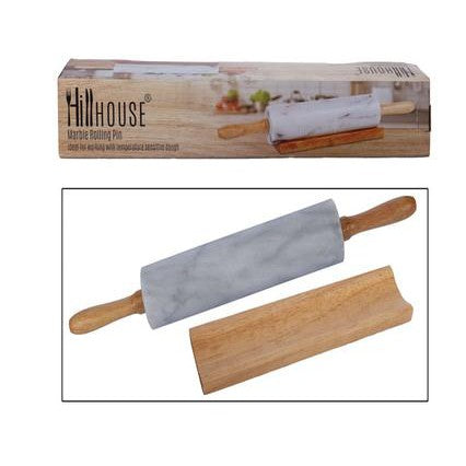 Rolling Pin Marble with Wooden Stand