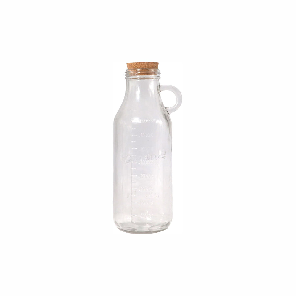 Regent Glass Water Bottle 800ml  with Ring Handle and Cork Stopper 26134