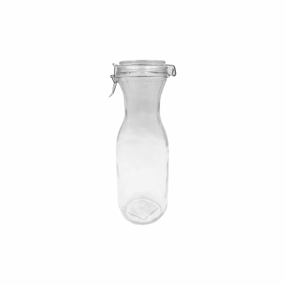 Regent Glass carafe 1L with Resealable Clip Top Glass Lid Each 27212