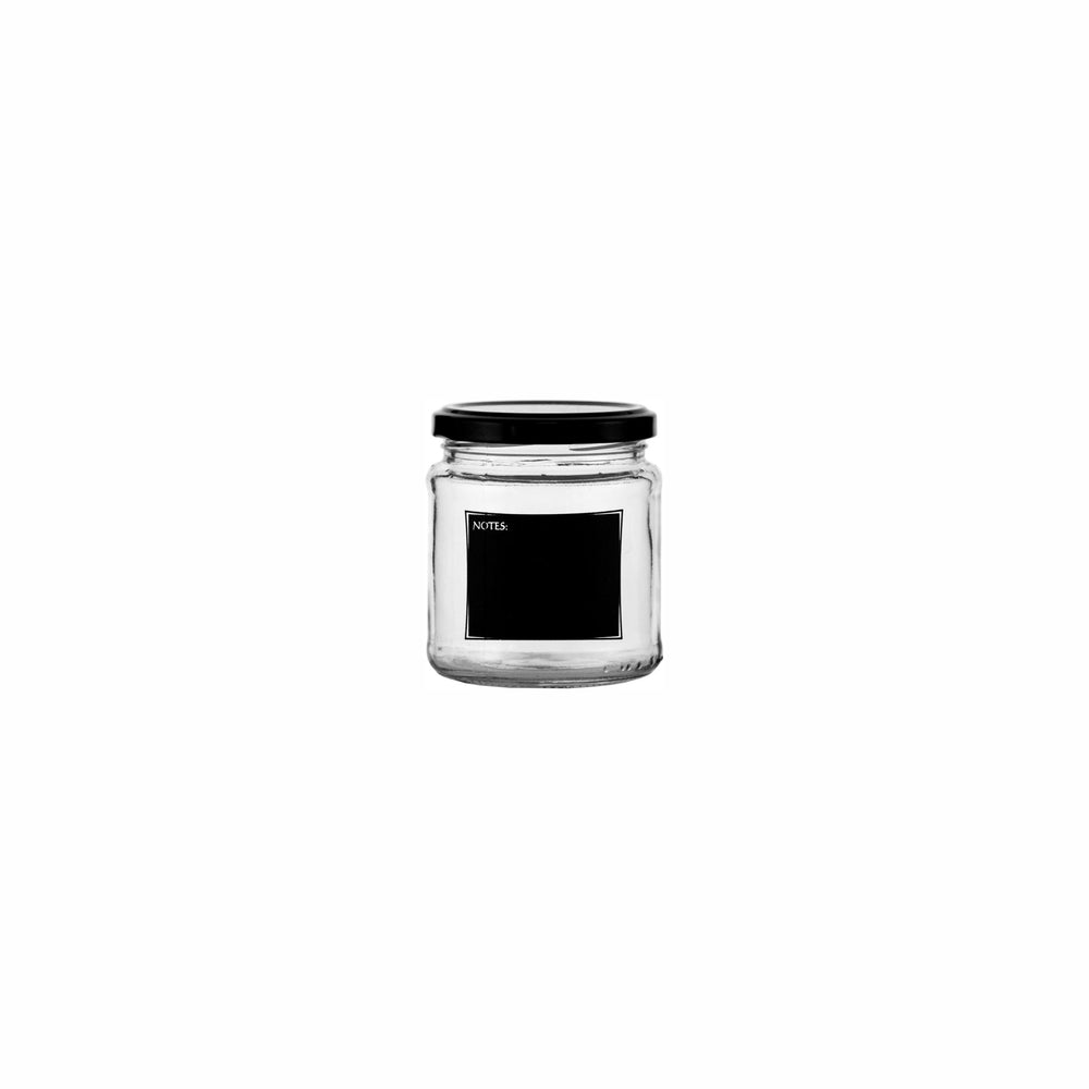 Consol 291ml Glass Jam Jar with Black Notes 27309