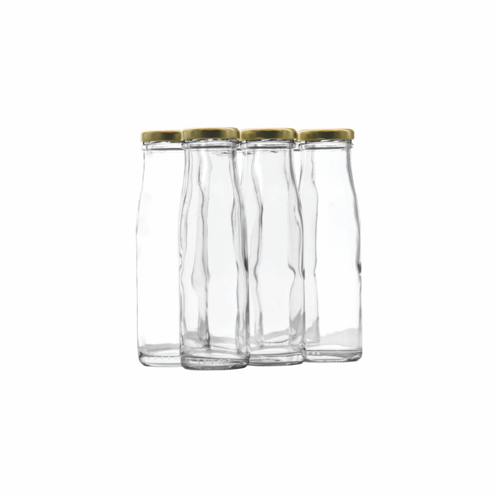 Consol 250ml Glass Chutney Bottle with Gold Lid 6pack 27432