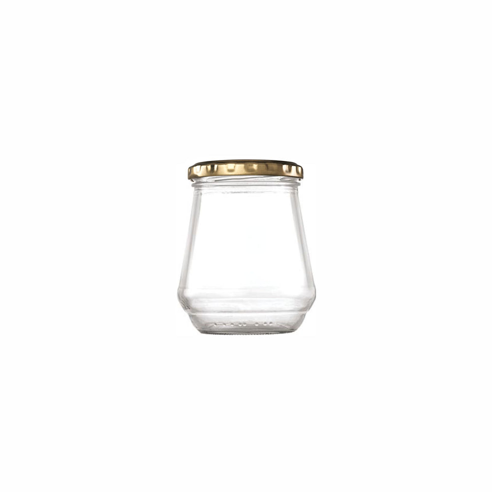 Consol 375ml Glass Conical Jar with Gold Lid 6pack 27446