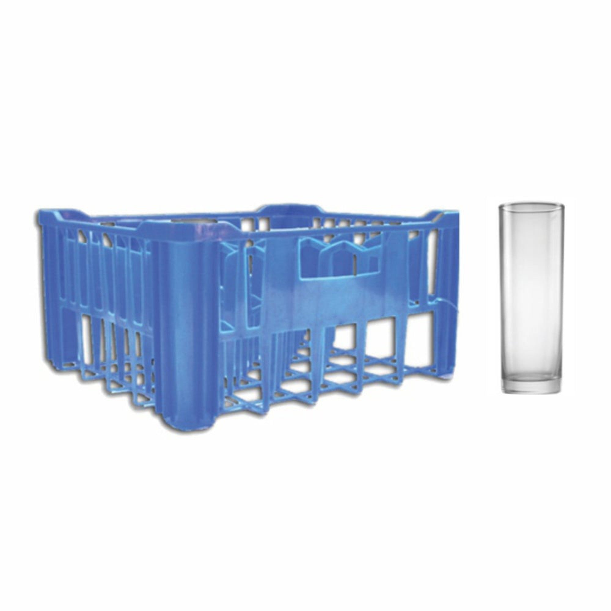 Regent Blue Glass Crate with 30x330ml Zombie Tumblers 27732